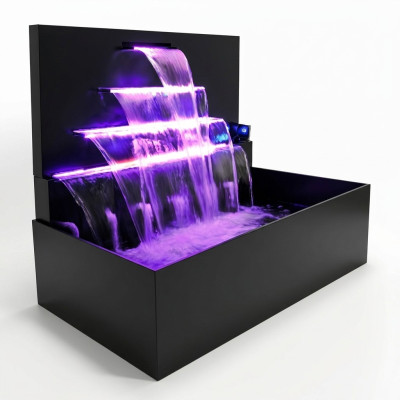 Cascata Fontana Piscina impianto Acciaio inossidabile Giochi d'acqua Vasca decorativa