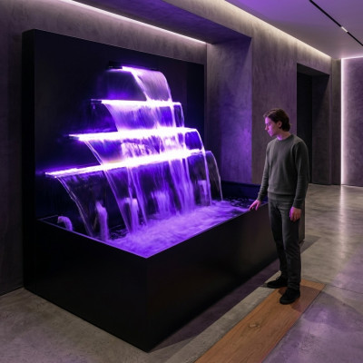 Cascata Piscina Fontana Acciaio inossidabile Giochi d'acqua Piscina decorativa