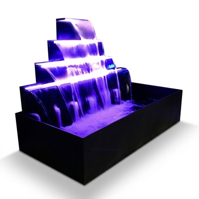 Cascata Piscina Fontana Acciaio inossidabile Giochi d'acqua Piscina decorativa