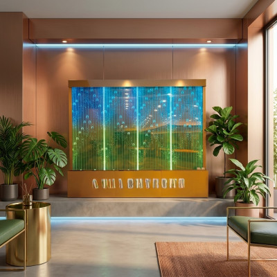 Pannello a parete con bolle d'acqua LED, parete d'acqua designer decorativa.