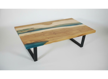 Tavolo da caffè River Table in resina epossidica Massello Tavoli 120x70 Tavolo fluviale Legno vero