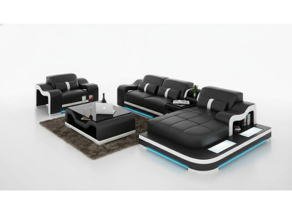 Set completo divano angolare con tavolo USB divano ad angolo.