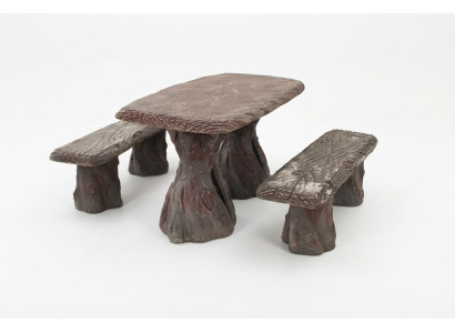 Mobili da giardino tavolo con 2 panche set da giardino in pietra legno