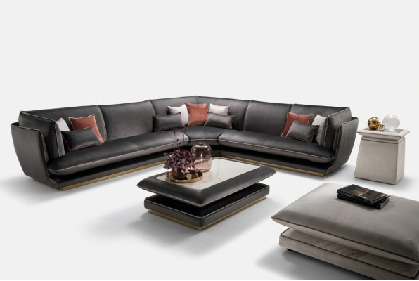 Divano Divano di lusso Divano ad angolo Mobili Soggiorno Design Tessile arredoclassic