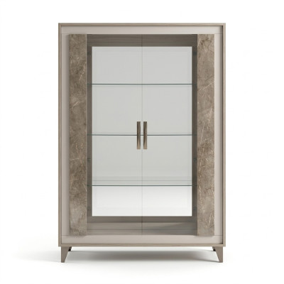 Esposizione in vetrina di lusso con vetrata in vetro, armadio in stile moderno degli arredi italiani.