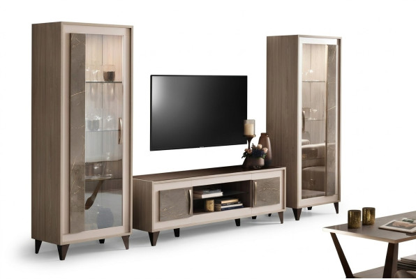 Muro attrezzato design Sideboard 2x armadio rtv Lowboard credenza 3 pezzi set Vetrina