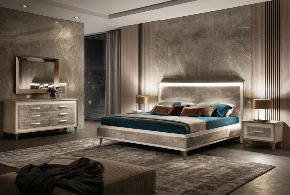 Set camera da letto Letto 2 comodini Comò Specchio arredoclassic set 5 pezzi.