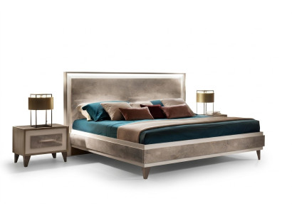 Letto 2x Comodini 3 pezzi Camera da letto Set Mobili Moderni di Lusso Letti arredoclassic
