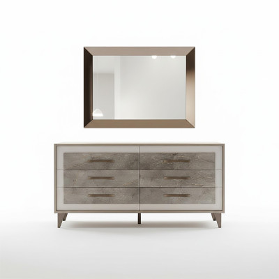 Comò Armadio Specchio Design Mobili Mobili Appendiabiti 2 pezzi Set arredoclassic