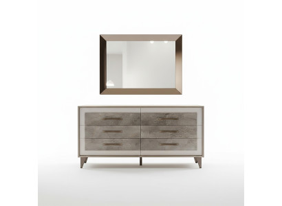 Comò Armadio Specchio Design Mobili Mobili Appendiabiti 2 pezzi Set arredoclassic
