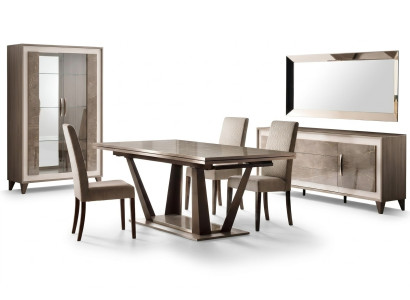 Mobili di lusso, tavolo da pranzo, tavolo, sala da pranzo, soggiorno, legno, acciaio inox, design, tavoli, nuovo