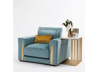Poltrona Club Lounge Design Poltrona Imbottita Divano TV Blu arredoclassico