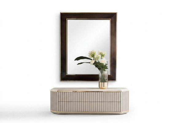 Specchio da parete con cornice in legno, specchio arredoclassic mobili 100x120cm, cornice in legno per parete.