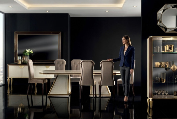 Set da 6 sedie da designer per sala da pranzo con schienale imbottito completo di sedie