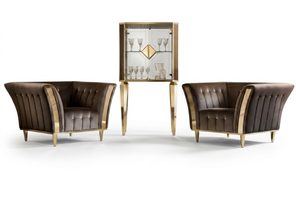 Poltrona Club Lounge Poltrona Sedia Divano Imbottito 1 Posto Velluto arredoclassic