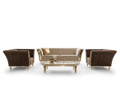 Set di divani design 3+1+1 posti con imbottitura in tessuto Arredoclassic