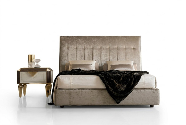 Letto 2x comodino 3 pezzi. Set da camera da letto Design di lusso Letti Hotel Completi