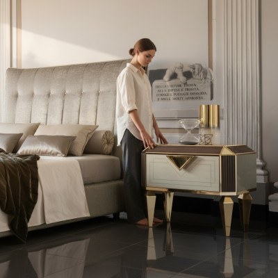 Tavolino notturno di design Tavoli originali Console Comodini Camera da letto di lusso Console