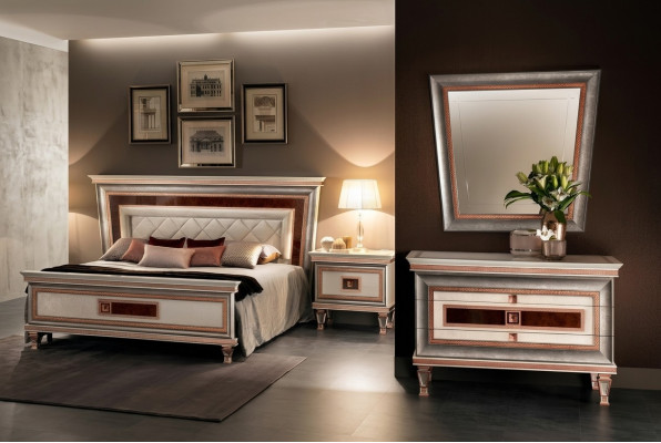 Stile elegante mobili camera da letto comò armadio classico credenza con specchio