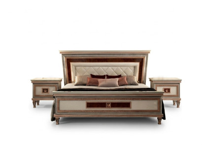 Mobili da camera da letto di lusso Letto 2x comodino Set letti Hotel Arredoclassic 3 pezzi.