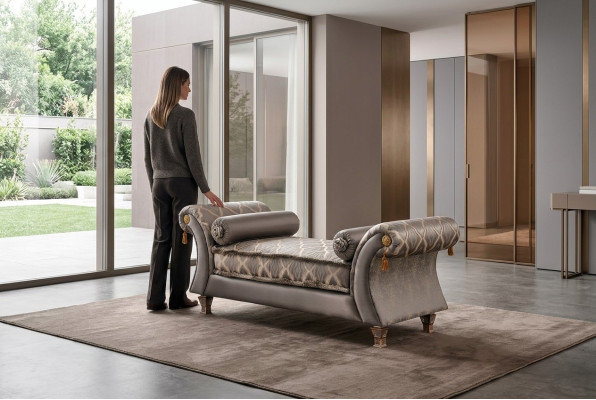 Chaise longue Letti Mobili Pouf Design Salotto Divano Letto arredoclassico