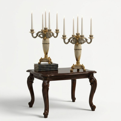 Elegante tavolino design per soggiorno, tavolino da salotto classico in legno.