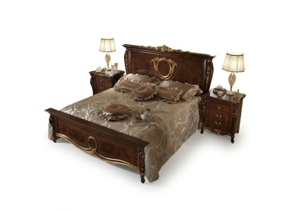 Letto 2x Comodino 3 pezzi Set camera da letto Design Moderno Lusso Mobili Classici