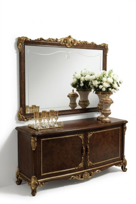 Specchio da parete classico con cornice in legno, specchio, mobili nuovi 165x114, cornice design in vetro