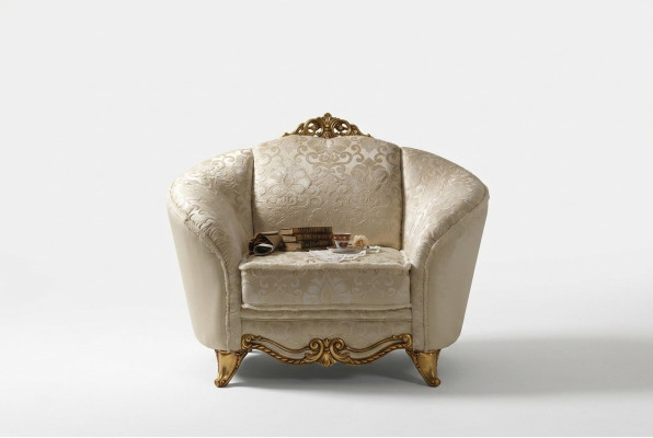 Poltrona Design Sedia Imbottita Club Nuova Relax Tessuto Tessile Lounge TV 1 Posto
