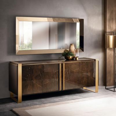 Console tavolo cassettiera con specchio Set di mobili di lusso Classe console 2 pezzi Legno Nuovo