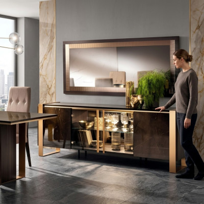 Comò Credenza Comò Credenze Soggiorno Barocco Tavolino Specchio Nuovo