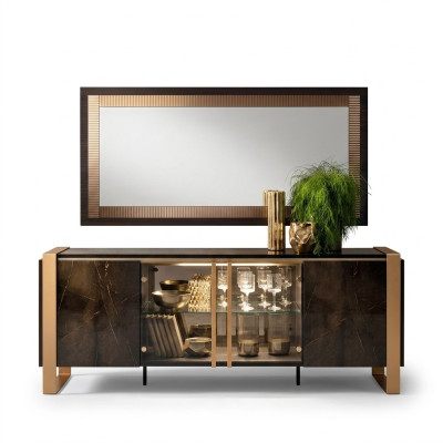 Comò Credenza Comò Credenze Soggiorno Barocco Tavolino Specchio Nuovo