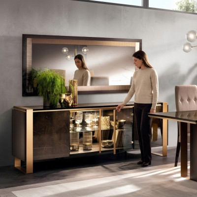Comò da designer, credenza, tavolino basso, armadio, mensola per la sala da soggiorno, lusso in metallo.