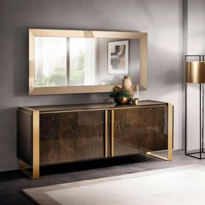 Edle Design Console Legno Sideboard Specchio Credenza Armadio 2 pezzi Tavolo consolle