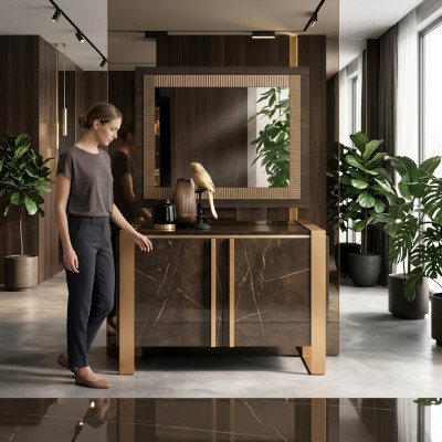 Mobili stile classico 2 pz. Set cassettone con specchio Mobili di lusso italiani