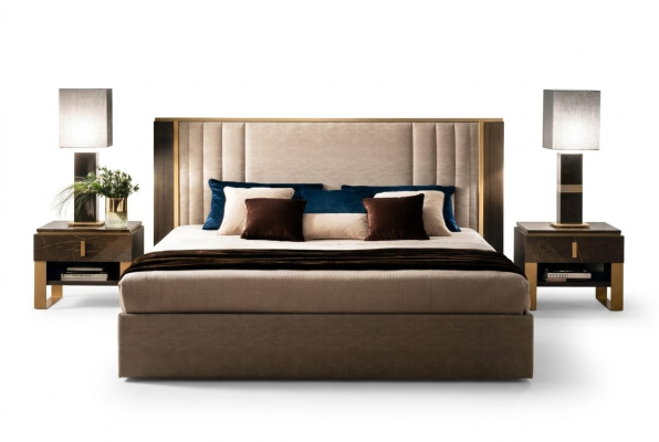 Letto 2x comodini Design camera da letto 3 pezzi. Set di letti di lusso classici Mobili