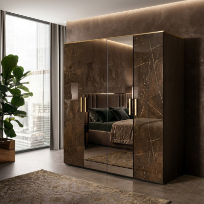 Armadio per abiti di lusso, armadi per abiti di design, mobili lucidi per la casa in legno nuovo.