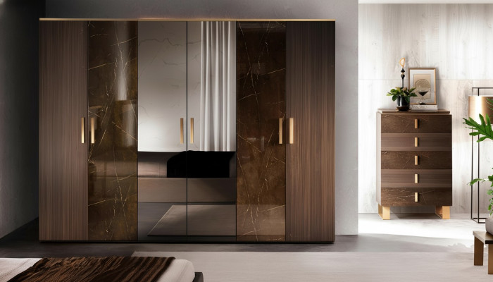 Guardaroba di lusso Armadi guardaroba Mobili lucidi di design in legno Nuovo