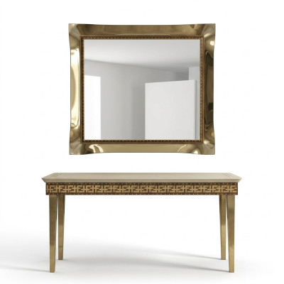 Specchio specchio da parete Barocco Rococò corridoio soggiorno bagno legno vetro design