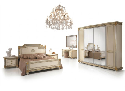 Set da camera da letto Design Moderno Mobili di lusso Letto 2 comodini 7 pezzi. Italia Nuovo