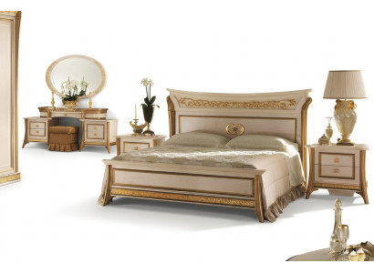 3 pezzi. Set camera da letto Letto 2x Comodino Console Letto matrimoniale Hotel Imbottito