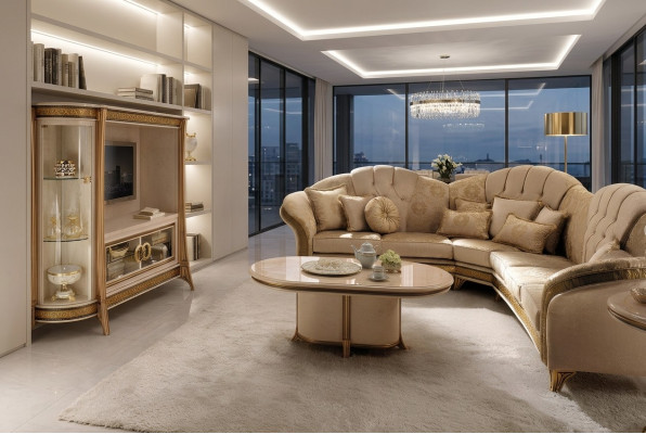 Legno Mobili Italiani Stile Barocco di Lusso Marrone Tavolino Soggiorno Tavolo Nuovo