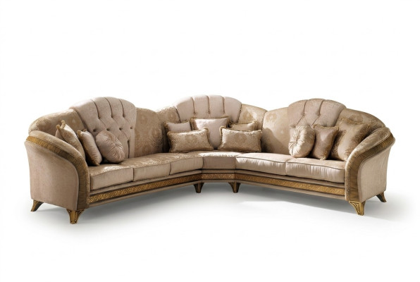 Divano ad angolo di forma L, divano paesaggistico, set rivestimenti di stoffa per design di divani.