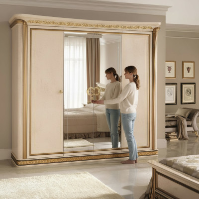 Guardaroba di lusso Armadi Guardaroba Lucido Mobili di design Abitazione Legno Nuovo