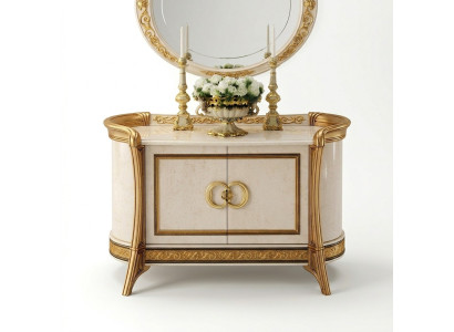 Mobili di design Stile barocco Comò Armadio Beige Legno di lusso Mobili italiani Nuovo