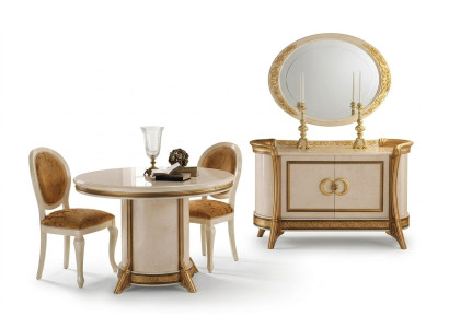 Mobili stile barocco set di 2 pezzi, cassettiera con specchio, mobili di lusso in legno, mobili italiani nuovi
