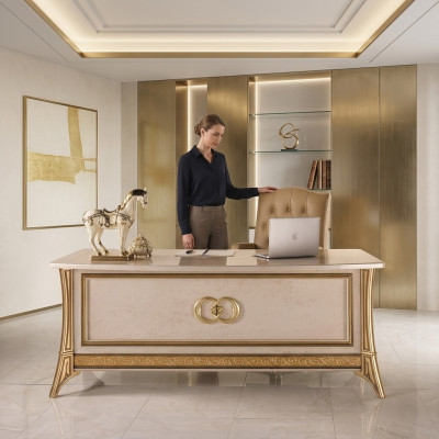 Design ufficio scrivania tavolo sedia arredo con sedia 2 pezzi.