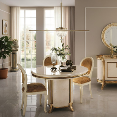 Tavolo da pranzo rotondo, tavolo da designer, tavolo da design in legno per sala da pranzo, soggiorno.
