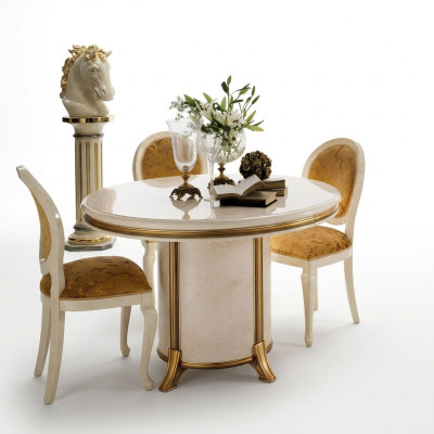 Tavolo da pranzo rotondo, tavolo da designer, tavolo da design in legno per sala da pranzo, soggiorno.