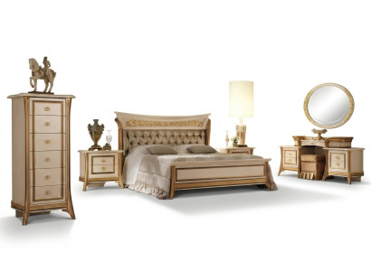 Classico letto in legno di design per la camera da letto, mobili imbottiti di alta qualità, letti matrimoniali nuovi